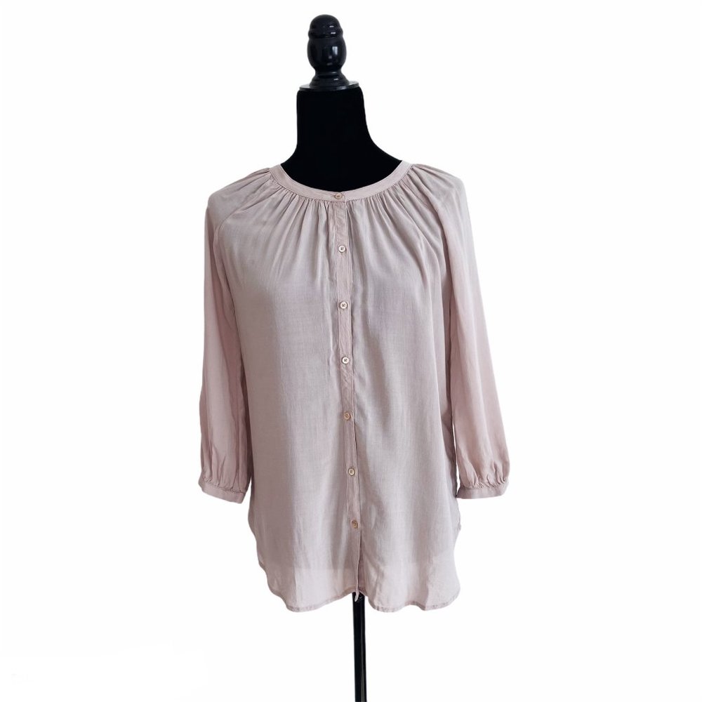 NWT Aritzia Babaton Darby Gathered Tunic Blouse in Cairo Dusty Pink XXS